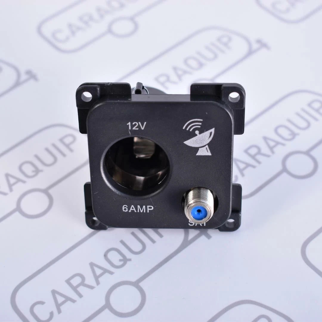 C-Line 12 Volt & Satellite Socket Outlet for Caravan Motorhome (PO419)