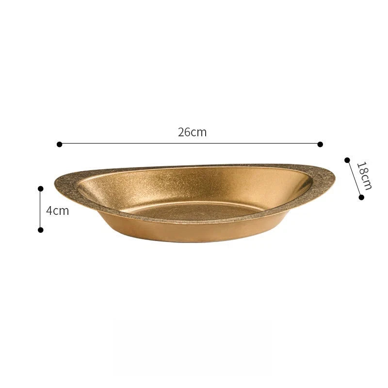Stainless Steel Curry Plate for Creative Food Display (26x18x4cm)