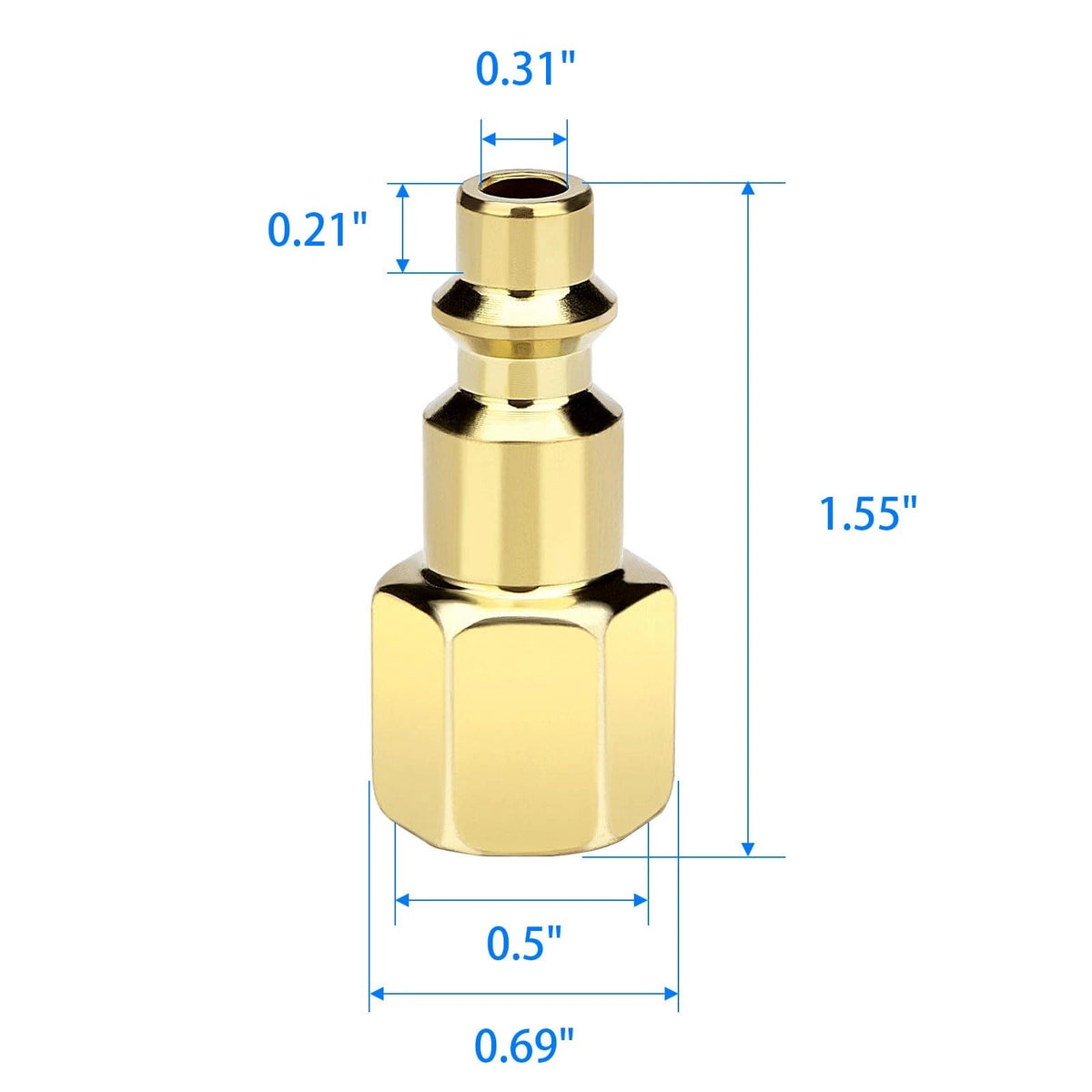 1/4 Inch Air Hose Fittings for Compressor (0.25 inches) - Yellow
