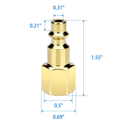 1/4 Inch Air Hose Fittings for Compressor (0.25 inches) - Yellow