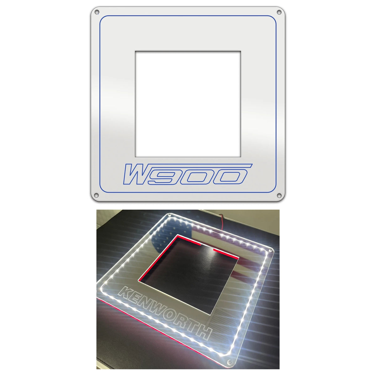 Shifter Plate for Kenworth W900 (60174187600421) - Blue LED Red Bottom