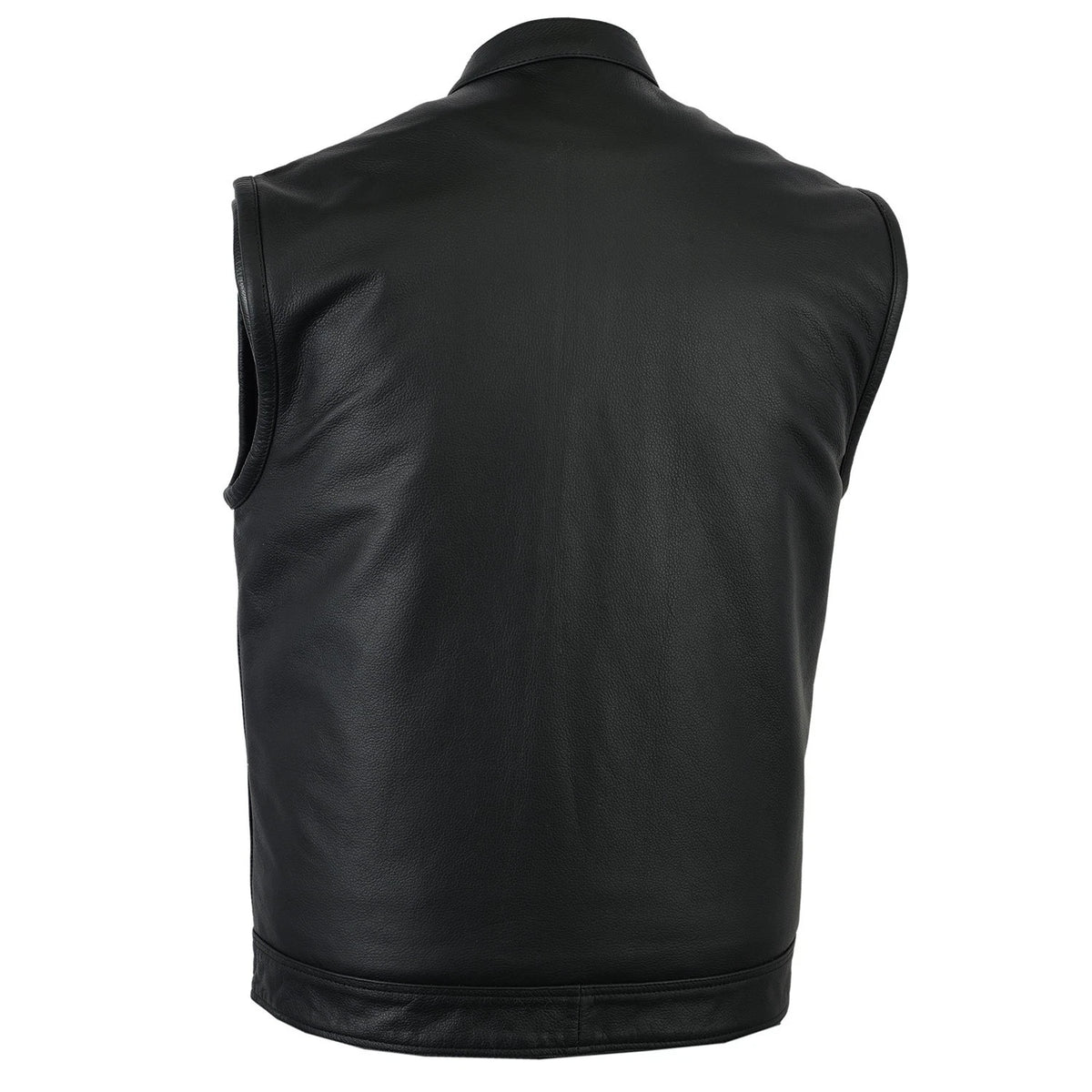 Men's Fulmer Leather Motorcycle Vest with Conceal Carry Pocket