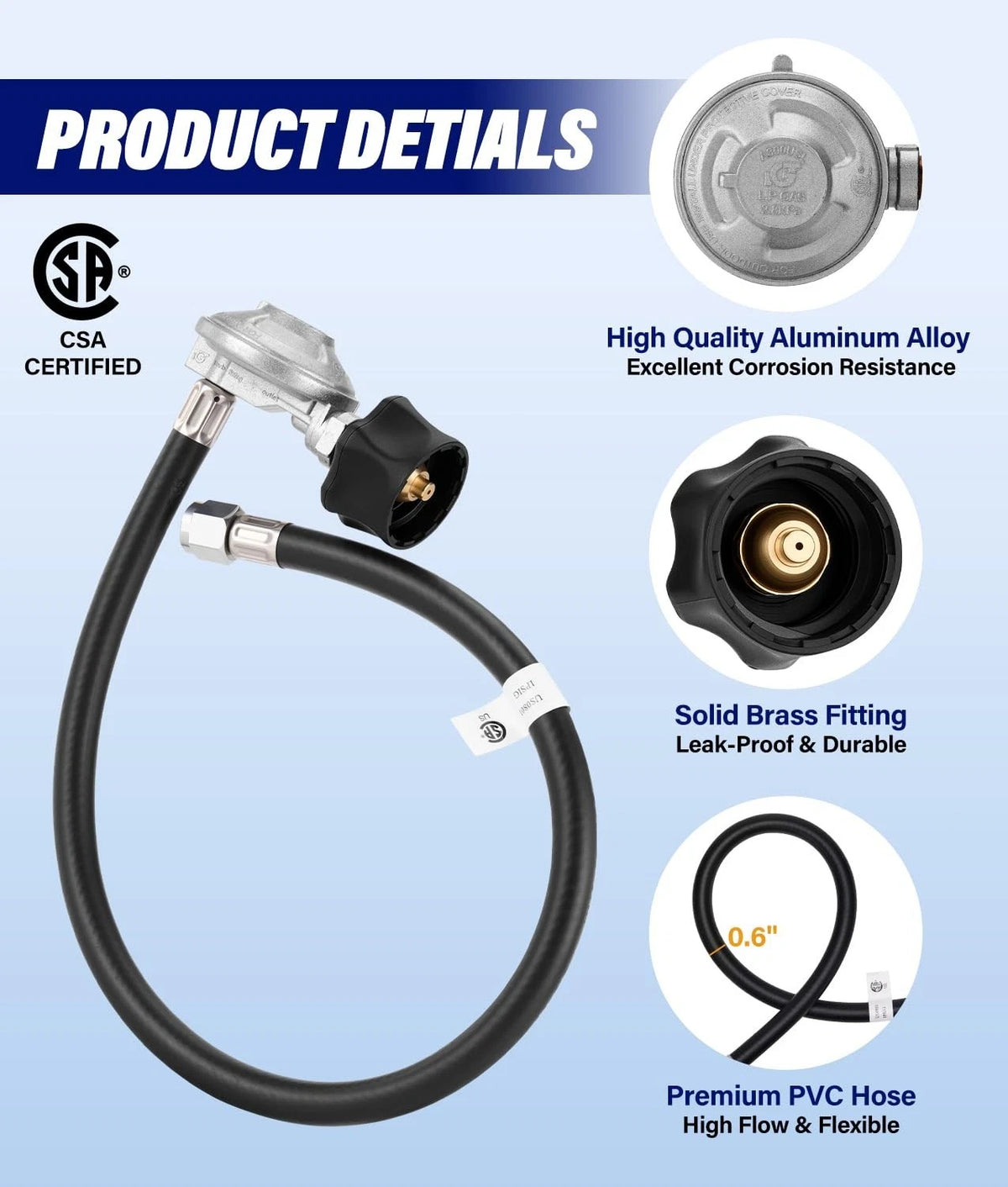 25in Hose and Regulator Kit for Weber Grill (Camping, BBQ, Patio)