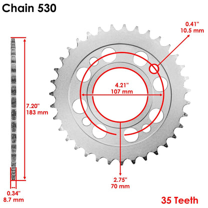 Drive Chain and Sprocket Kit for Honda CM400A CM400C CM400E CM400T (79–81) EG4535CH181XO