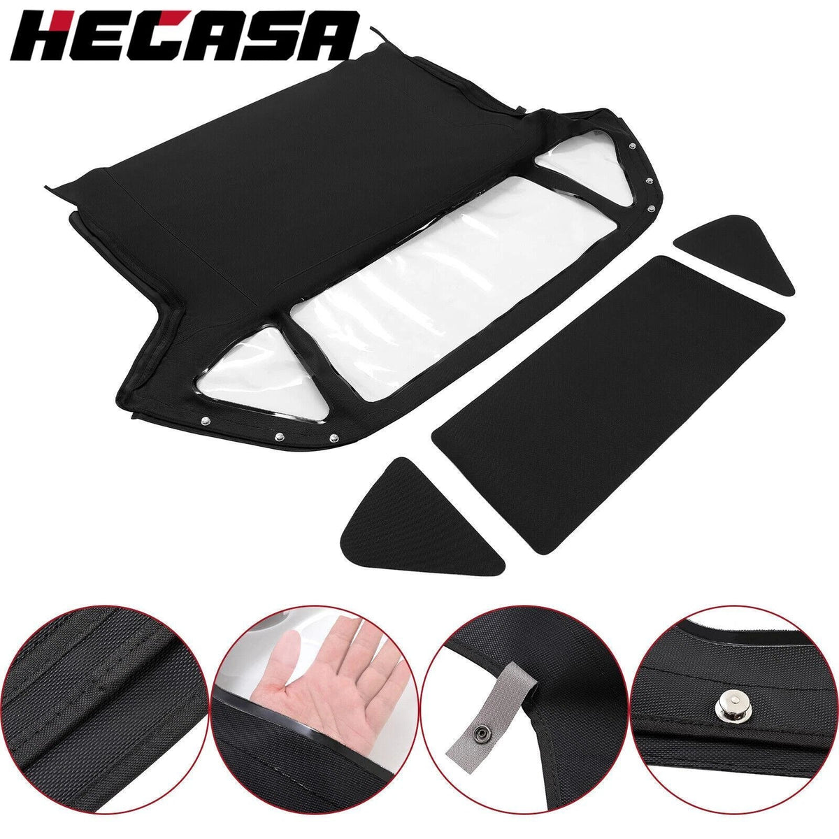 Soft Top for MG Midget (1970–1980) - Black Vinyl, 3 Plastic Windows