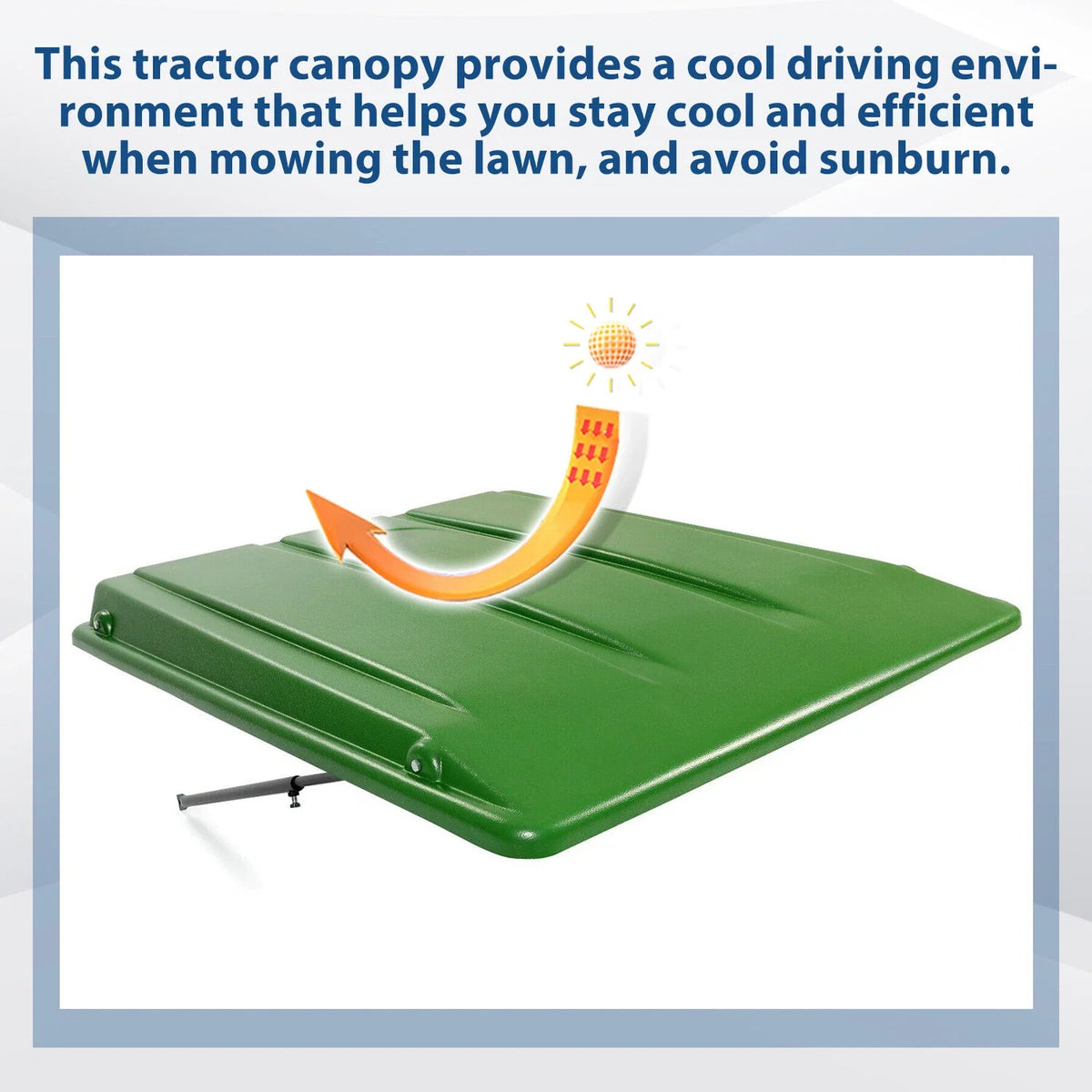 Green Top Cab Canopy with Bracket for John Deere Compact Utility Tractors (W/ROPS)