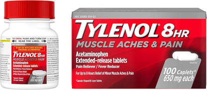 100 Count Tylenol 8 Hour Muscle Pain Treatment for Pain Relief