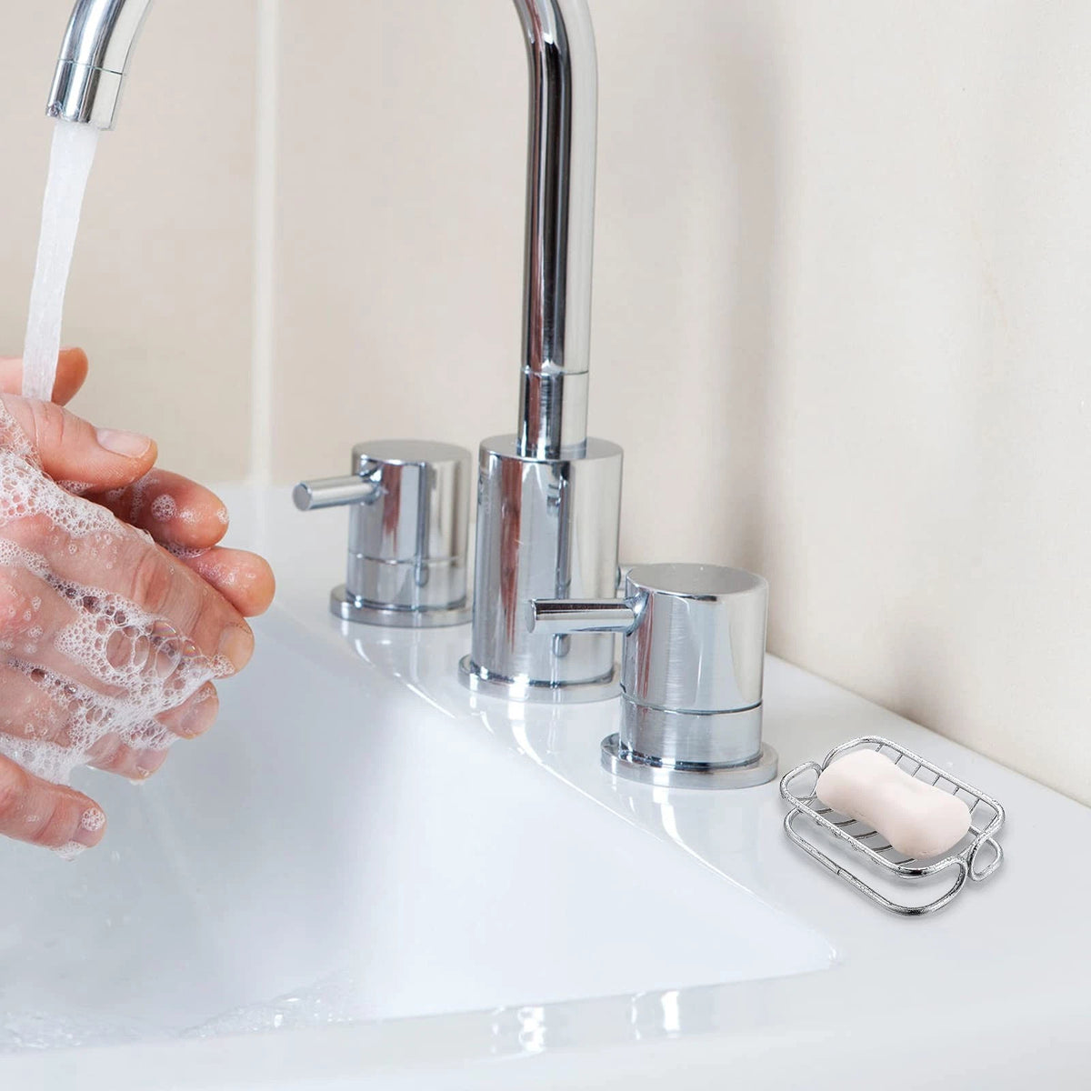 Stainless Steel Soap Dish Holder for Shower - Silver