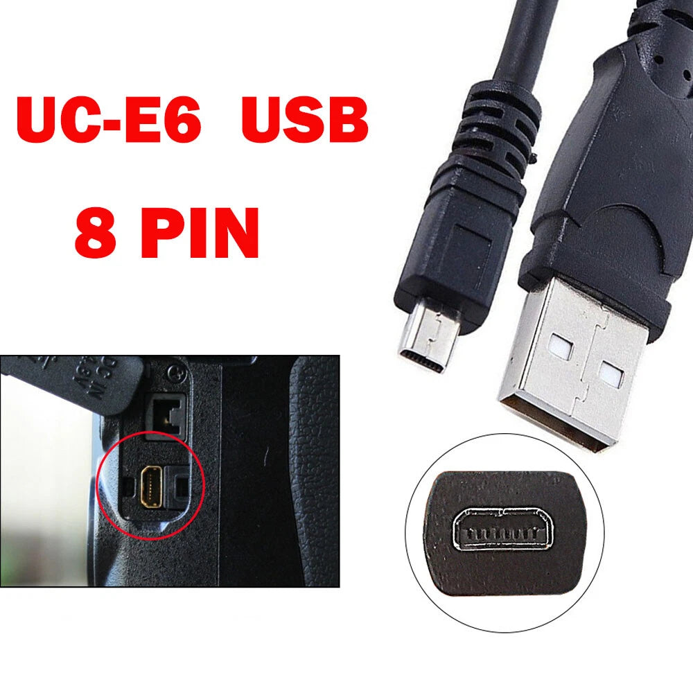 10x 1.5M/5ft USB Data Cable for Nikon Coolpix L19 L20 L100 S620 UC-E6