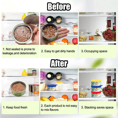 Set of 4 Durable Pet Can Lids for 2.5-inch Cans - Yellow, Red, Pink, Blue