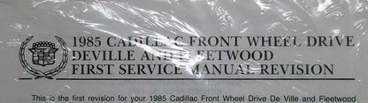 Service Manual for Cadillac FWD DeVille Fleetwood (1985)
