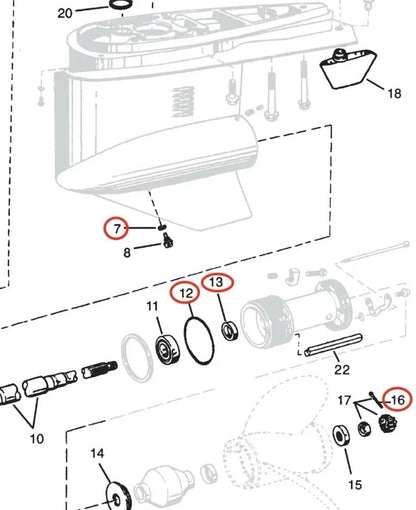 Propeller Shaft Seal Kit for Volvo Penta OMC (3858303, 3852865)