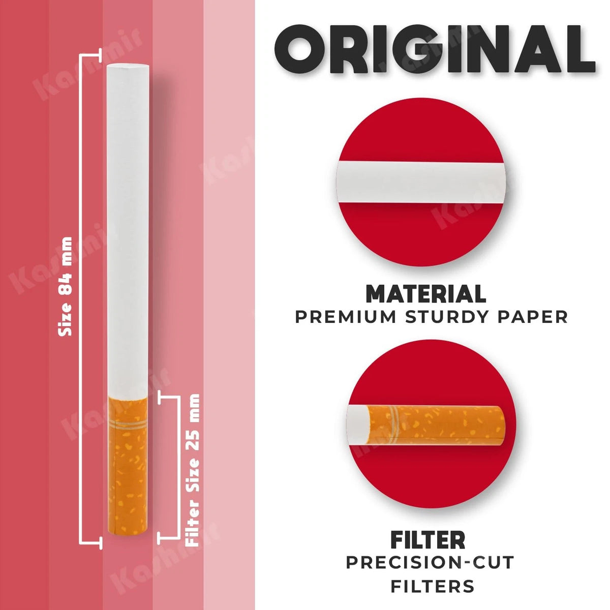1000 Count King Size Cigarette Tubes - Smooth D - Set of 5 Boxes