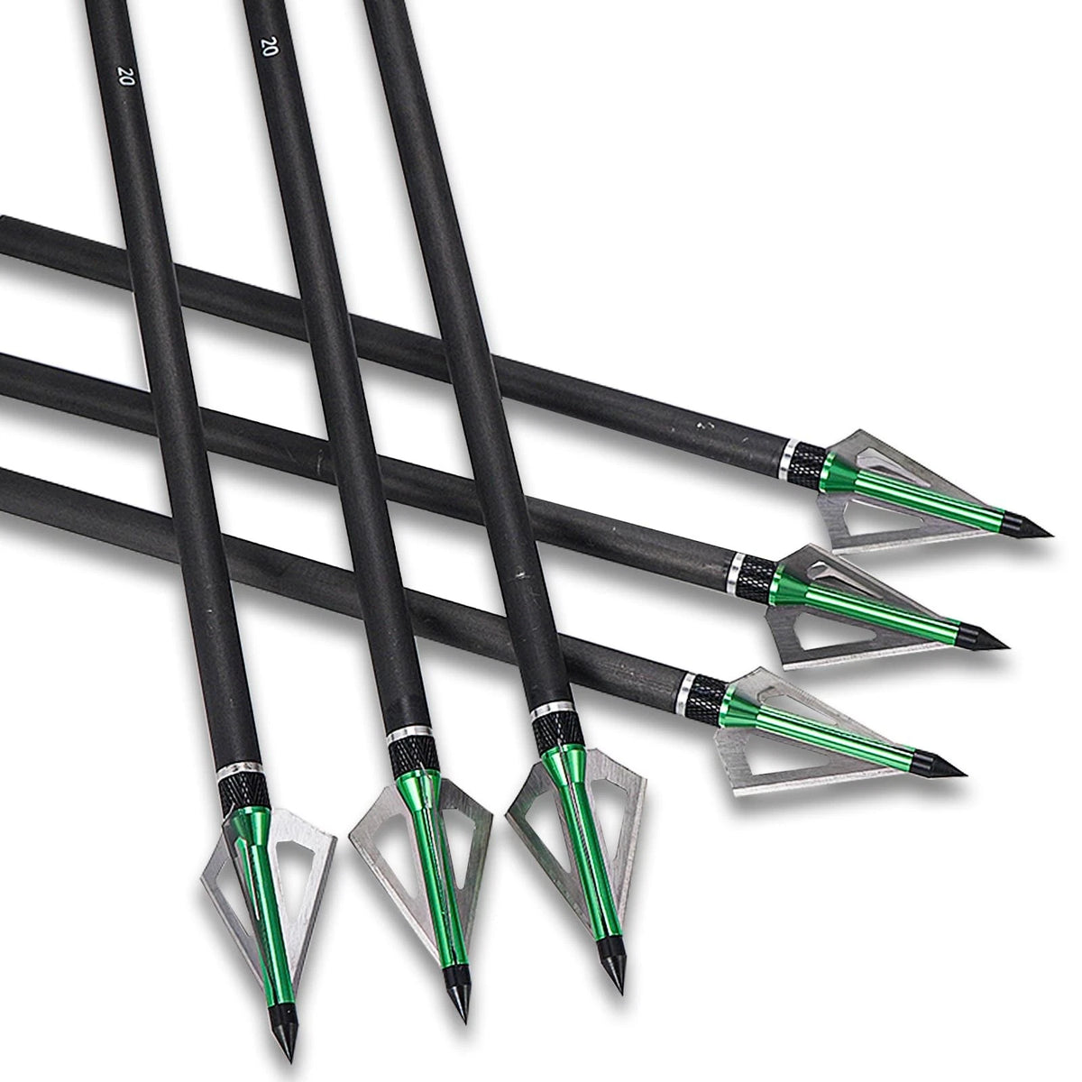 22-Inch Carbon Crossbow Bolts Arrows 8.8mm (0.003) - Black