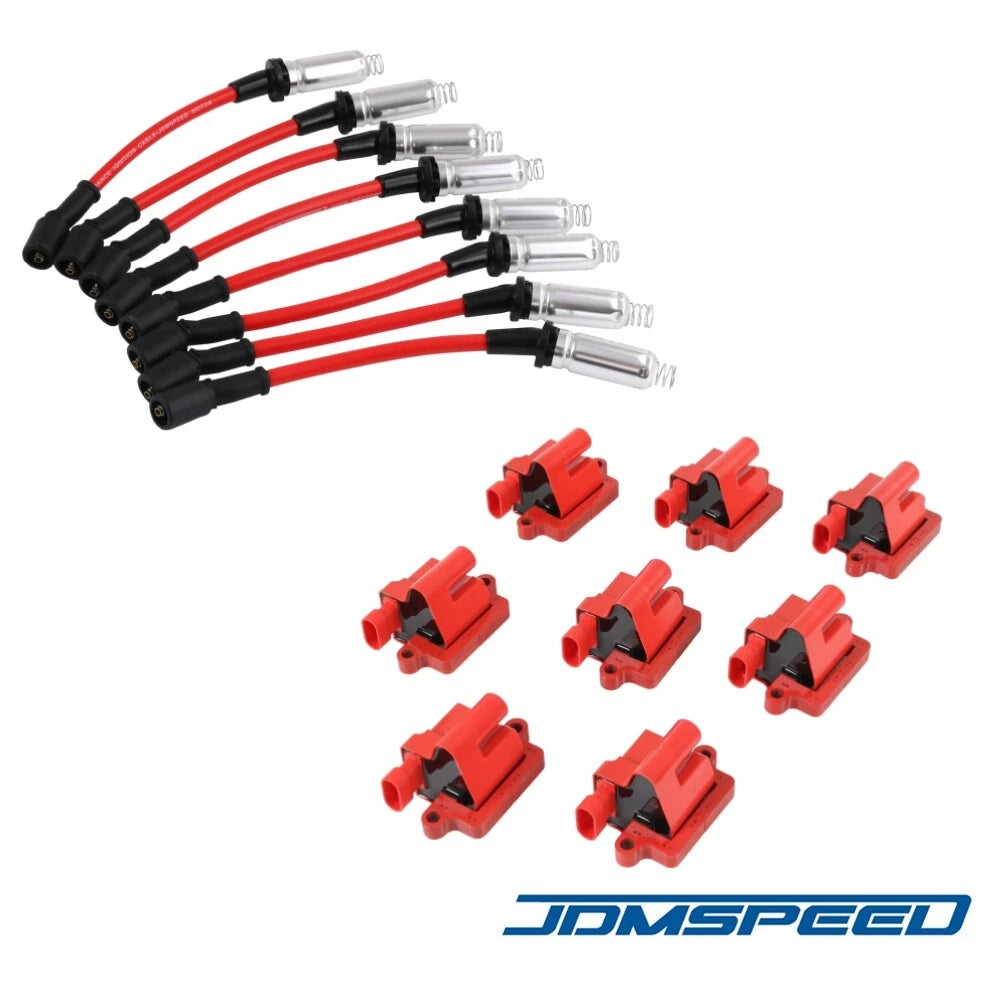 8X Ignition Coil & Spark Plug Wire for Chevy Silverado GMC Sierra 1500 (2007–2013) D581 UF271 12556893 12558693