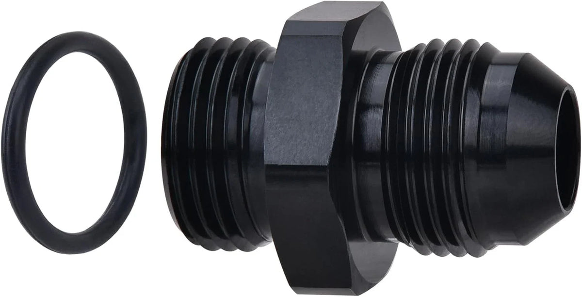 2-Piece 6AN Flare to 6AN ORB Male Fitting for Engine Oil Transfer Lines