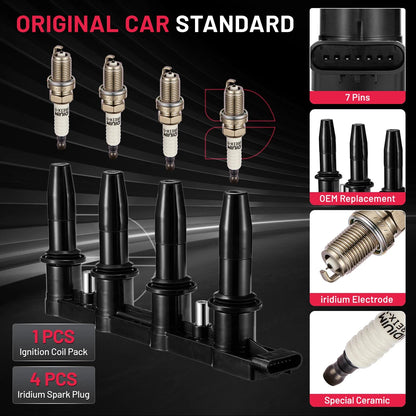 Ignition Coil & Iridium Spark Plug Kit for Chevrolet Cruze Sonic Aveo5