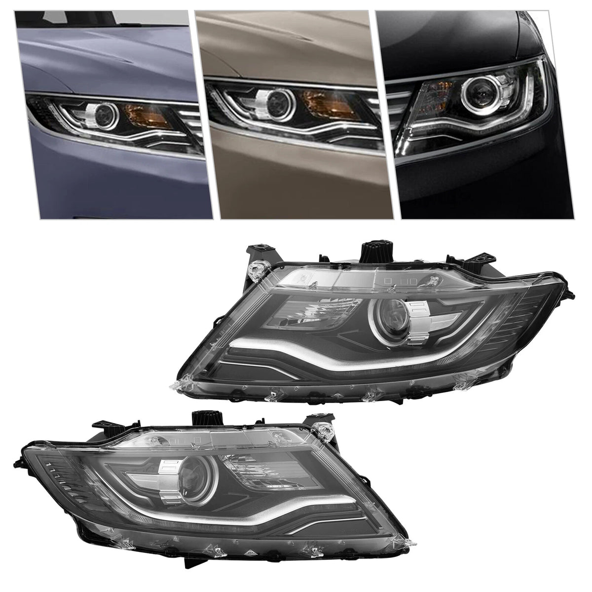 Headlights for Lincoln MKX (2016–2018) FA1Z13008F, FO2519142 Left+Right Pair