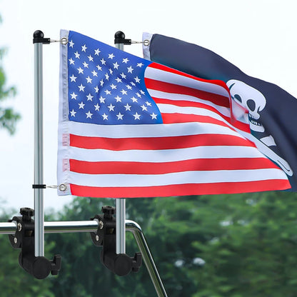 18 Inch Stainless Steel Boat Flag Pole - Universal Silver 1 Piece