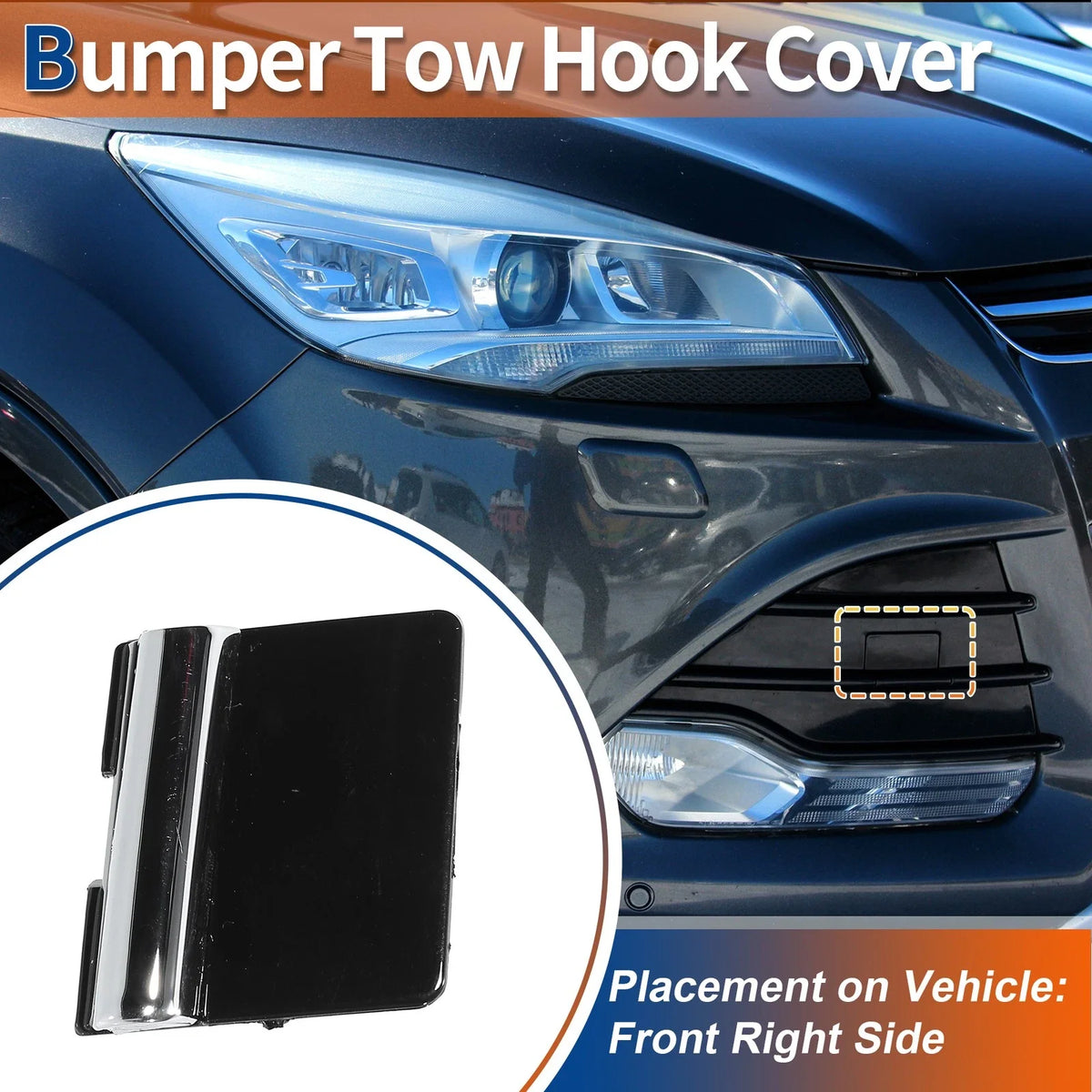 Tow Hook Cover for Ford Escape (2013–2019) No.DV4517A989BA5UAW Black