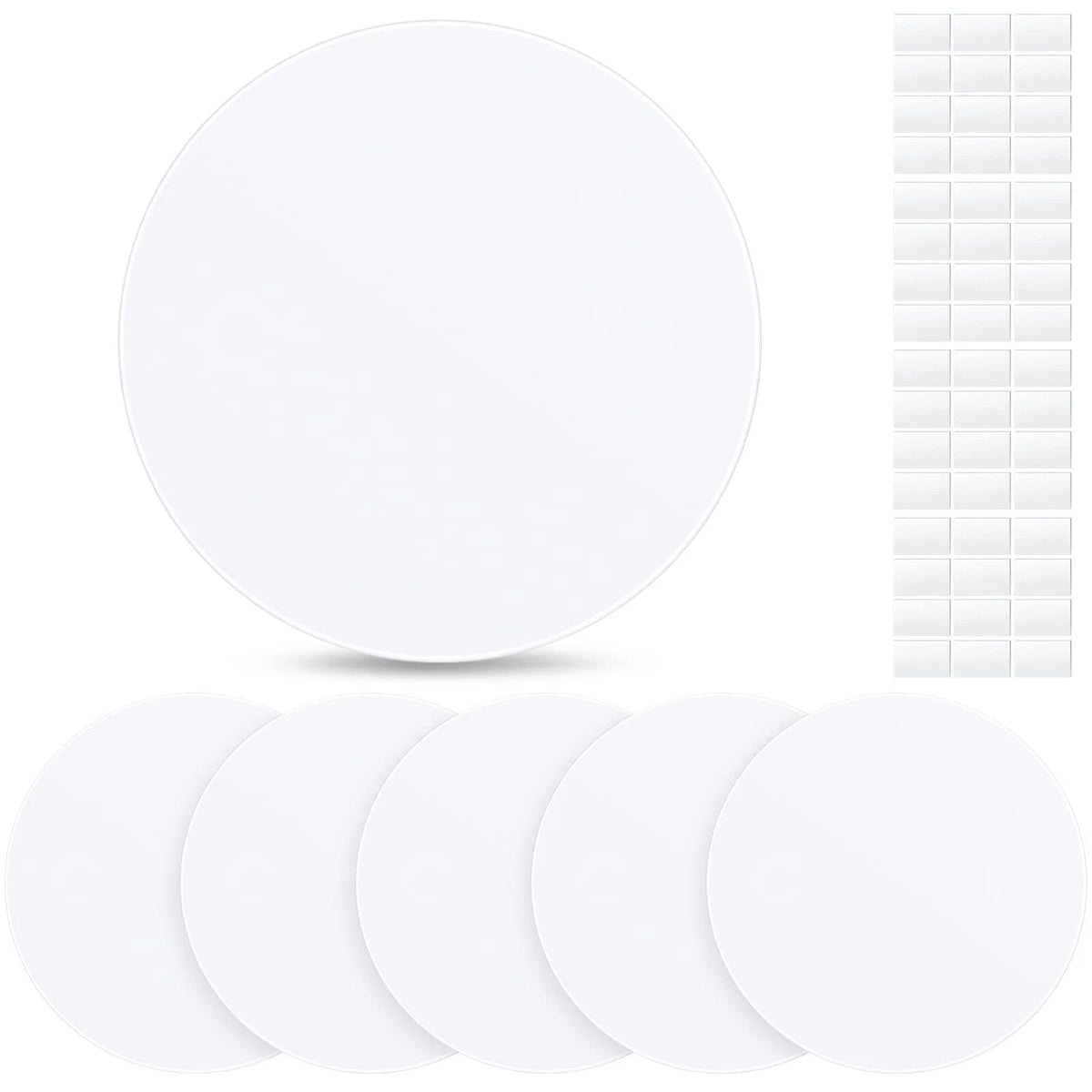 Set of 6 Ceiling Cover Plates for Wall Holes, 7 Inch, White