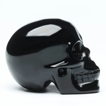 2" Natural Black Obsidian Crystal Skull Head for Universal Use
