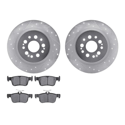 Rotor Set for Acura RDX (2019) ALX-PAU-DF-7612-59010-CLA1, Drilled & Slotted