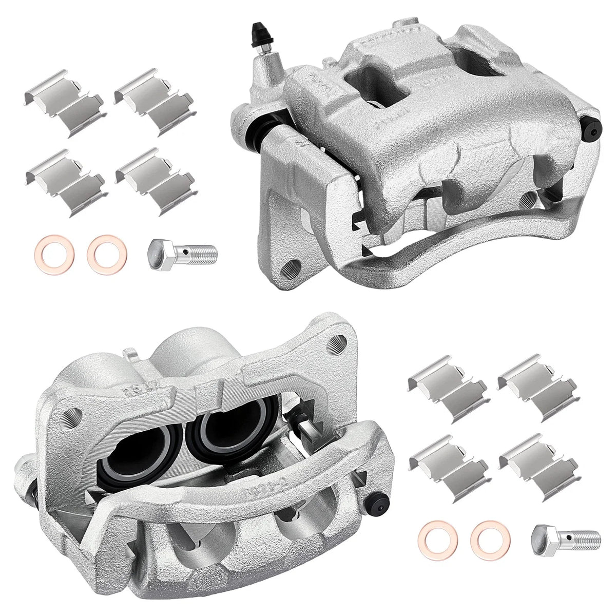 Set of 2 Front Brake Calipers w/ Brackets for Ford Edge (2012–2014) & Mazda CX-9 (2007–2015)