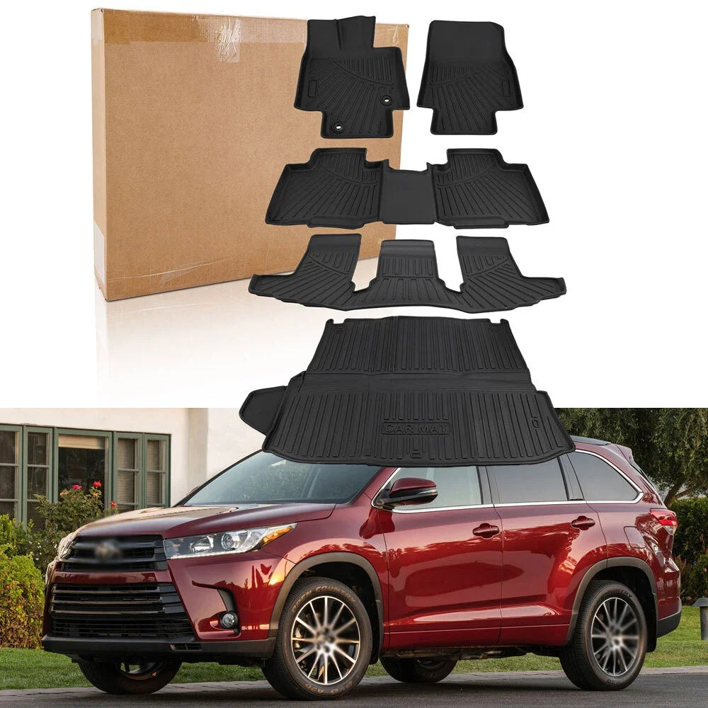 Set of 4 TPE Floor Mats and Cargo Liner for Toyota Highlander (2020–2025)