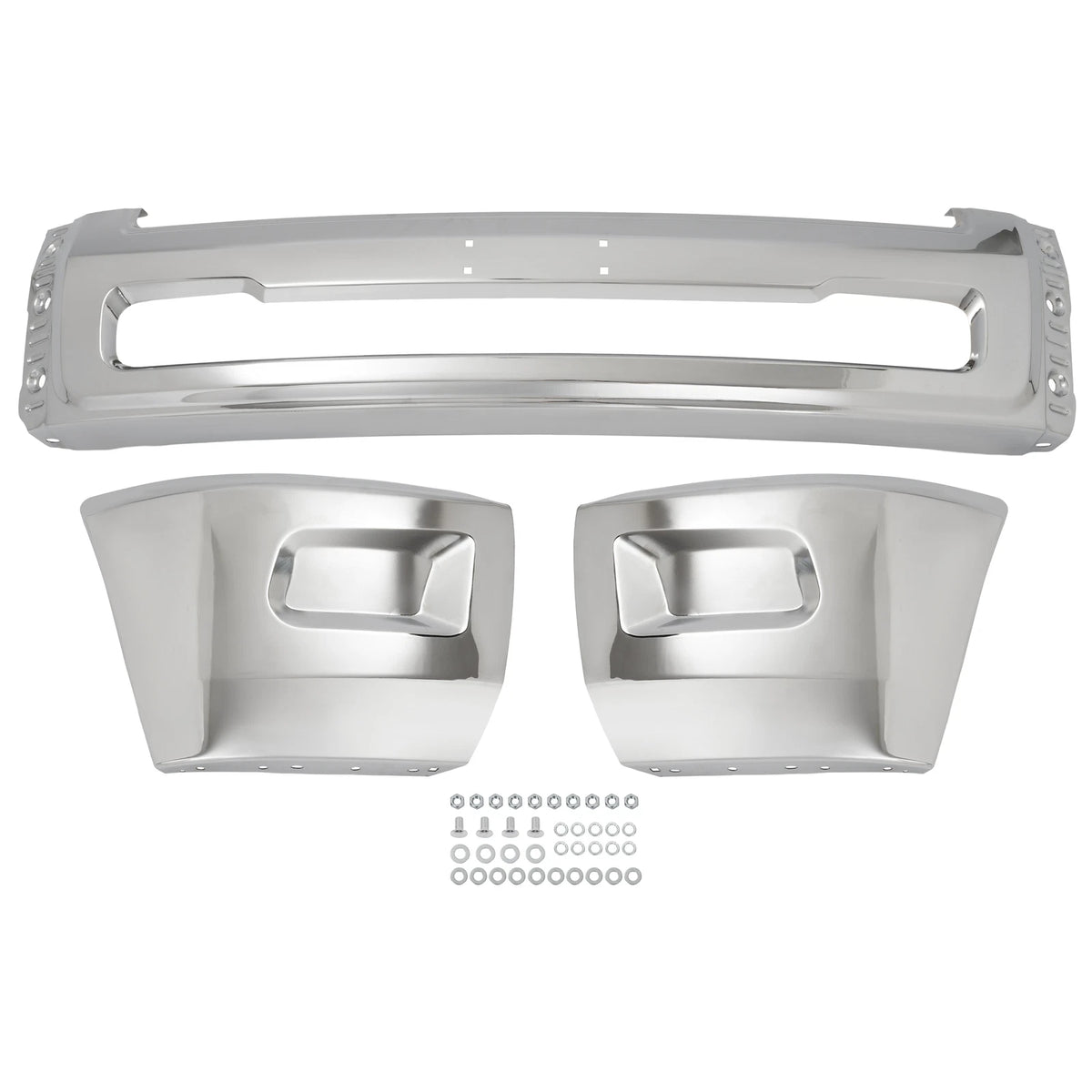 Chrome Front Bumper Face Bar for Dodge Ram 2500 3500 (2010–2018) - 68045698AB, Replace for 68045699AA, 68045699AB