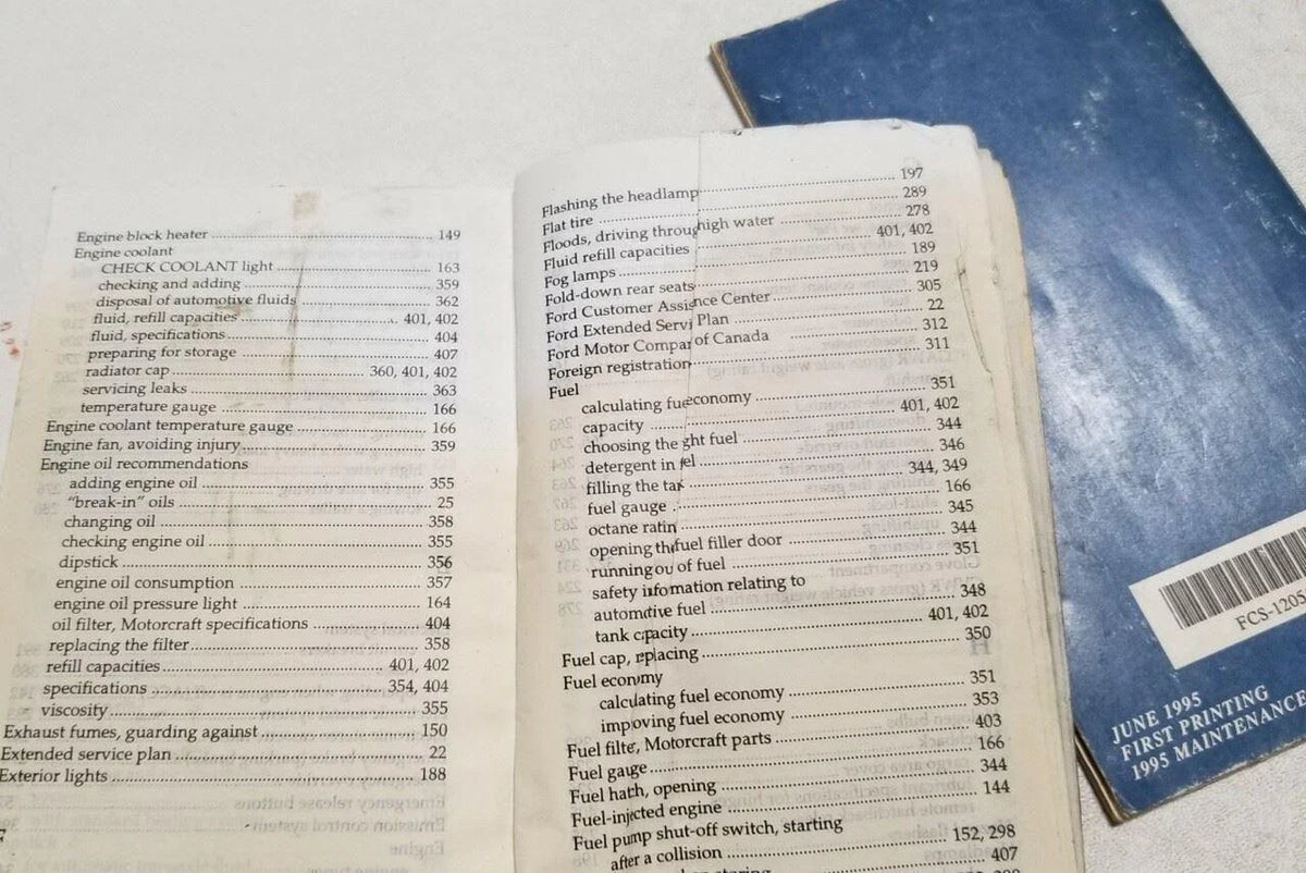 Owners Manual Cover for Ford Escort (1995)