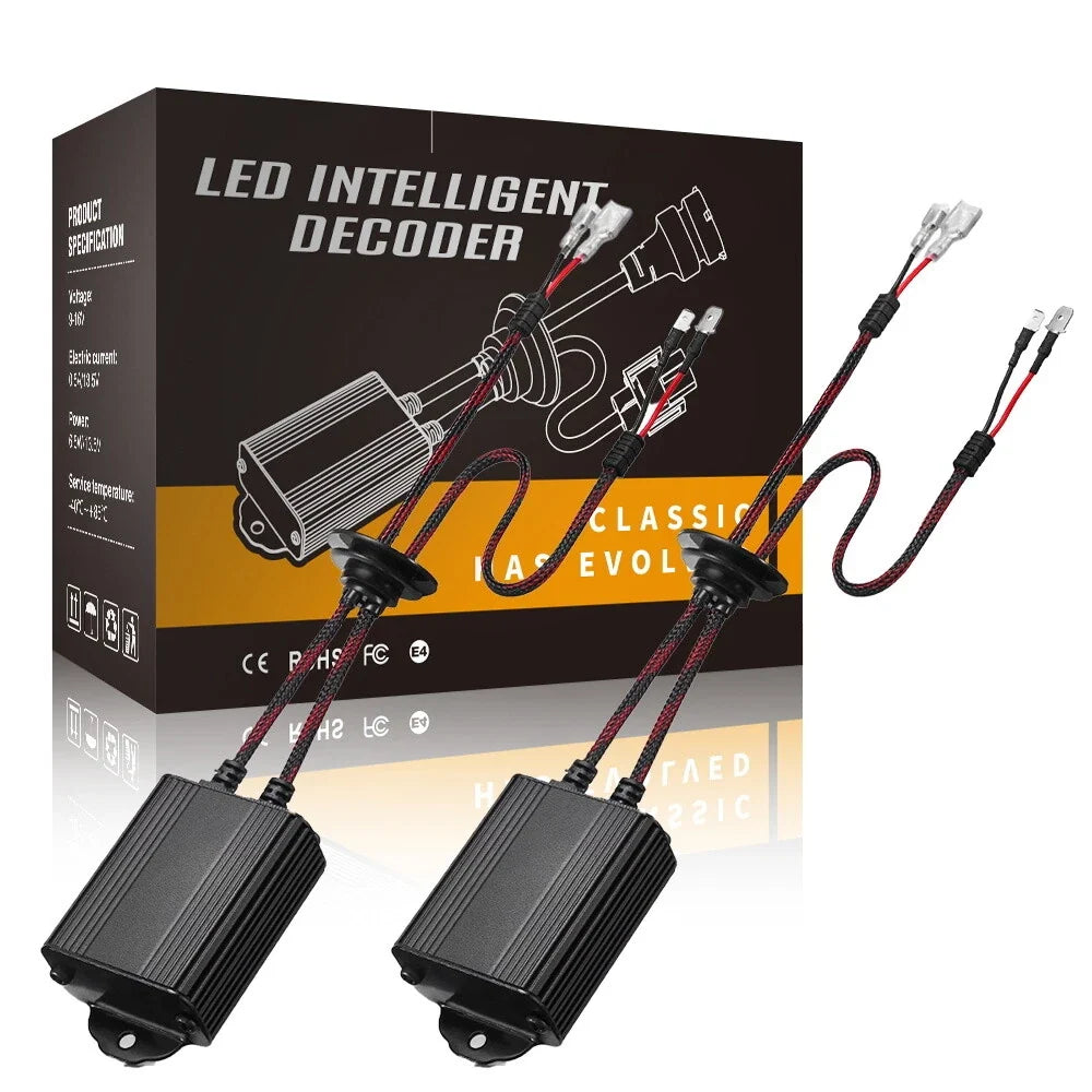 2X LED H1 H3 Headlight Canbus Error Free Resistor Decoder for