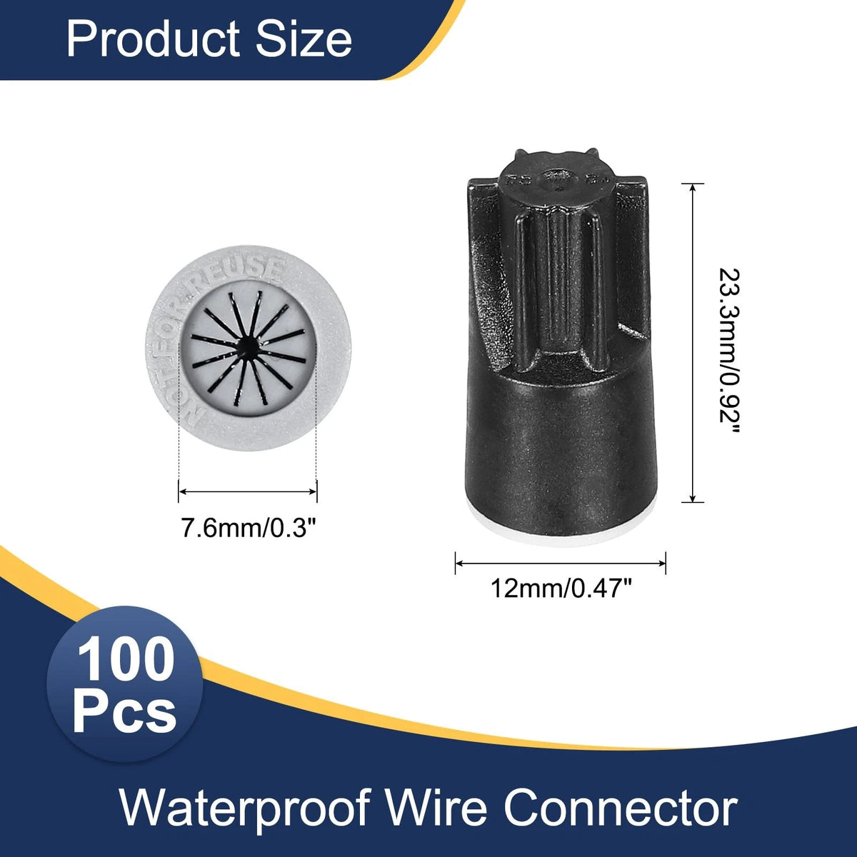 100Pcs Waterproof Wire Connector for Automotive Applications