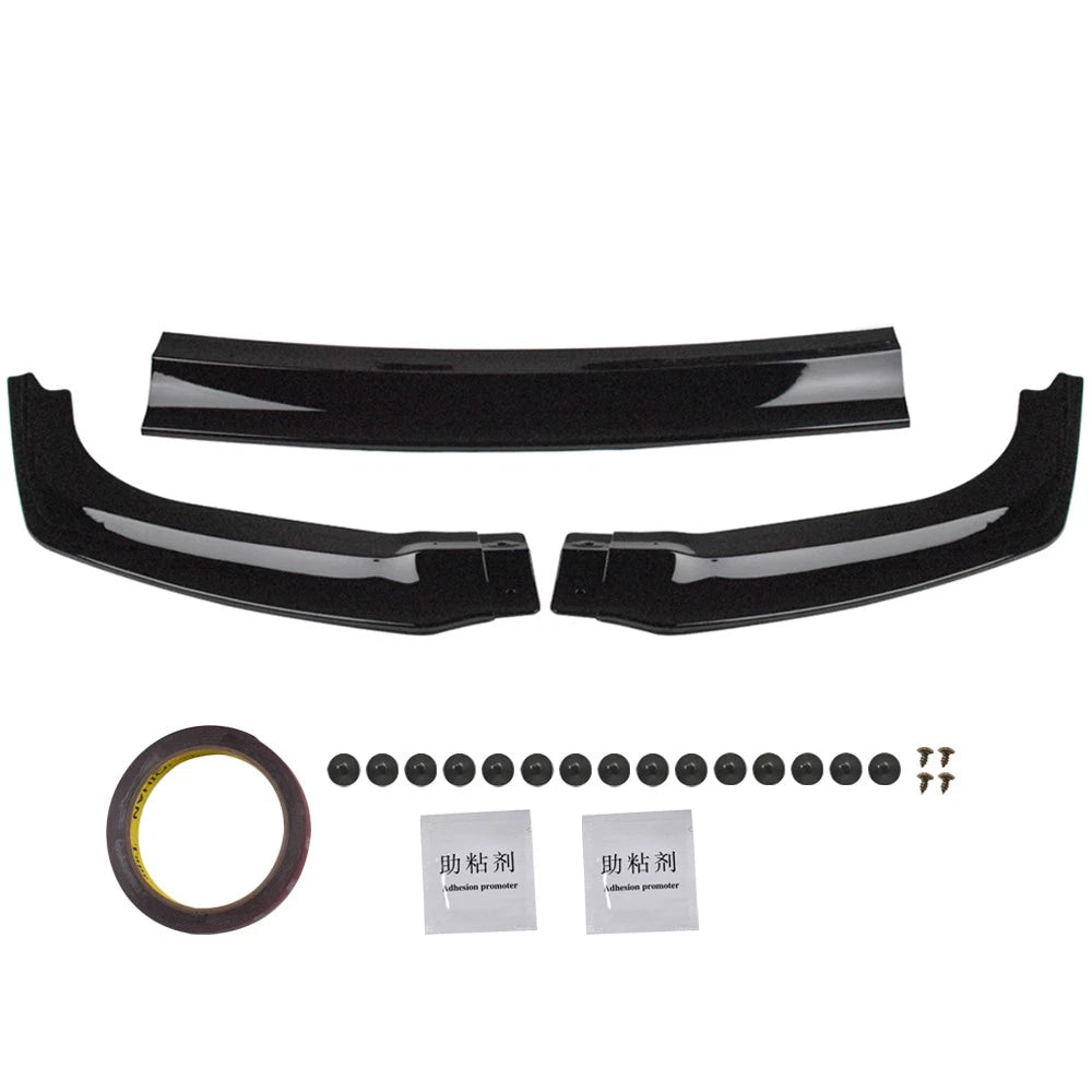 Front Bumper Lip for Honda Civic Si FK7 (2017–2021) - 10th Gen Civic Si Underbody Spoiler, 3 pc Style Front Sporty Lip Splitter