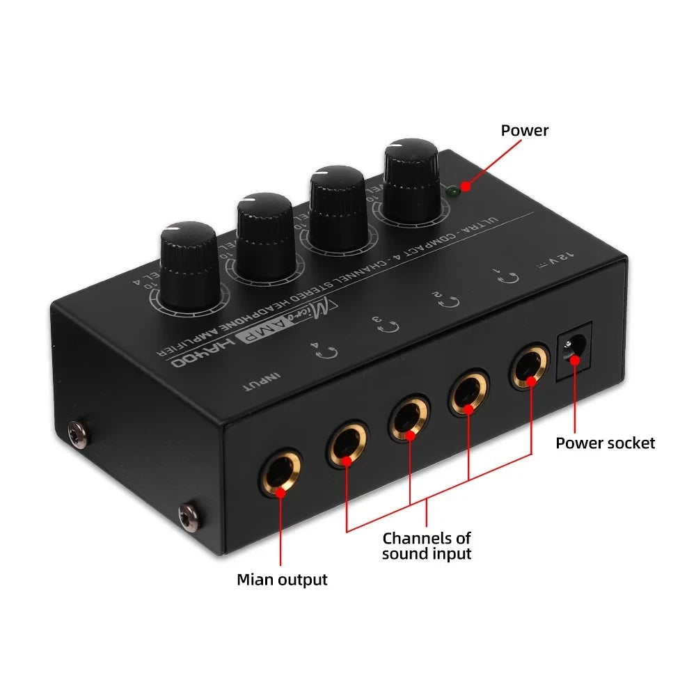 2X HA400 Ultra-Compact Stereo Headphone Amplifier 4-Way