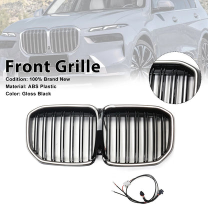 Double Slat Gloss Black Front Kidney Grille for BMW X7 (2019–2022) Grille-782-B