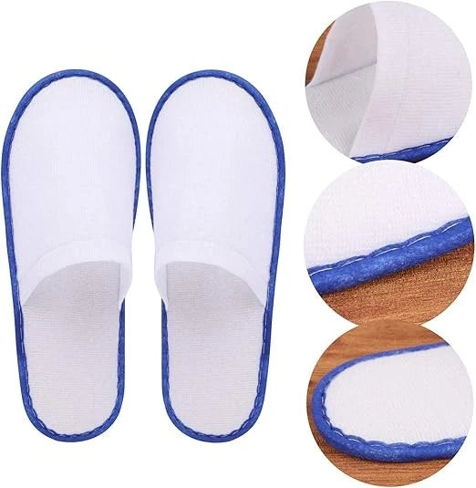 24 Pairs Disposable Closed Toe Spa Slippers for Hotel Home