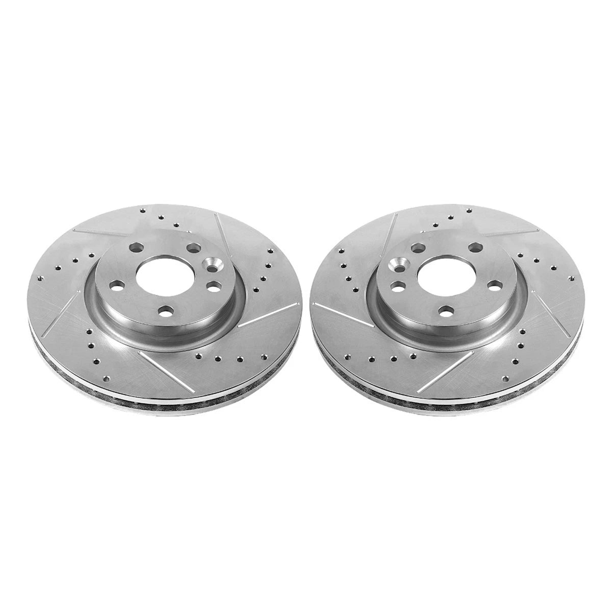 2X Powerstop Brake Discs for Volvo S60 V60 S80 XC70 (2008–2018) EBR1000XPR PRT6015