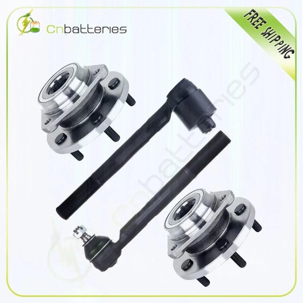 Set of 4 Wheel Hub & Bearing Assembly + 2 Outer Tie Rods for Jeep Grand Cherokee (1999–2004)