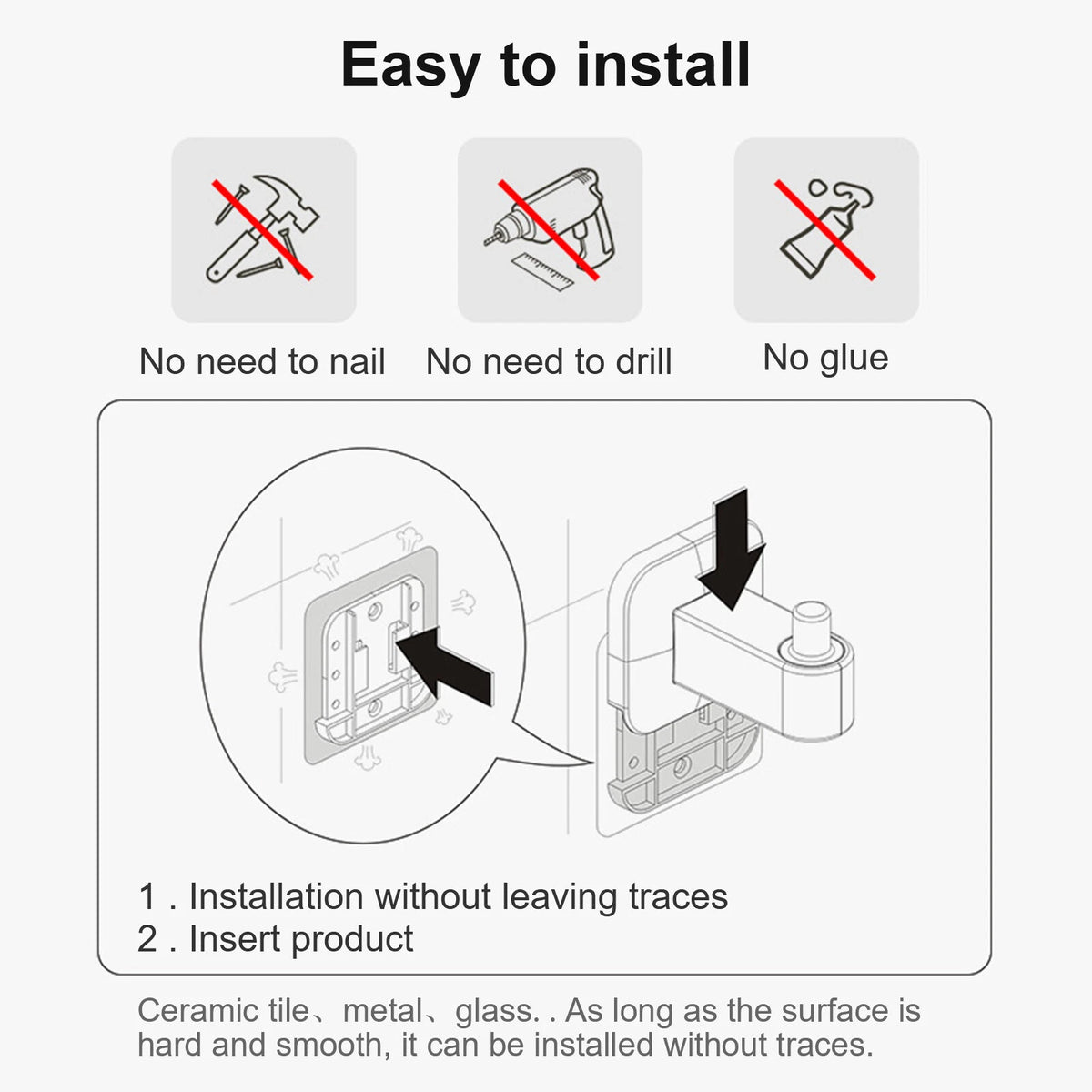8Pcs Heavy Duty Self Adhesive Hook Towel Holder for Wall Storage