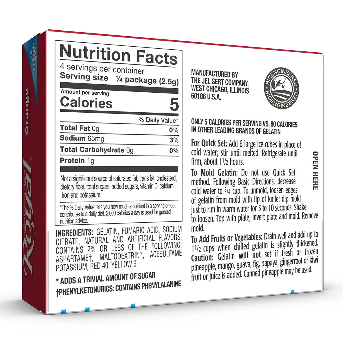Pack of 12 Sugar Free Royal Orange Gelatin Dessert Mix 0.32 oz