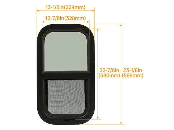 2 Pack RV Window 12 x 22 x 1-1/2" Vertical Sliding with Trim Kit