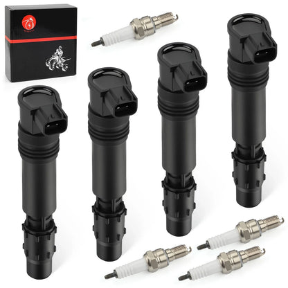 Set of 4 Ignition Stick Coils & Iridium Spark Plugs for Honda CBR954RR (2002–2003)