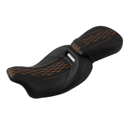 Black Driver Passenger Seats for Harley Touring CVO Street Road Glide (2009–2023)