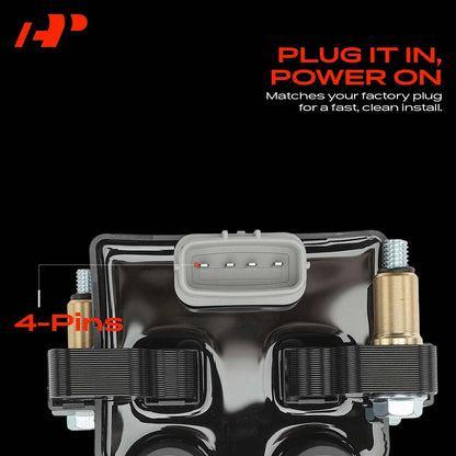 Set of 1 Ignition Coil & 4 Iridium Spark Plugs for Subaru Forester (2009–2010) 22433AA590, UF-625, 7090