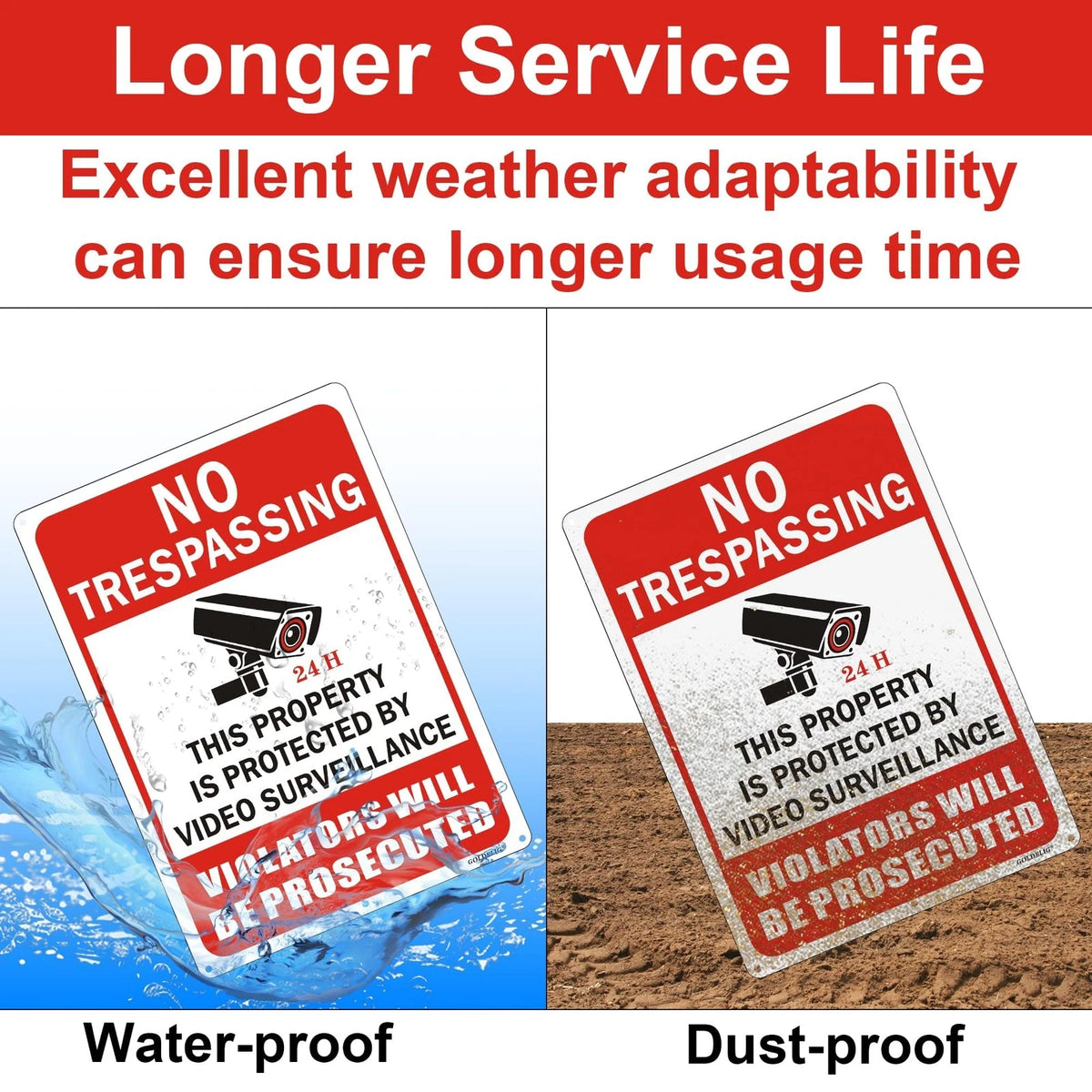 2X No Trespassing Signs 14x10 Inches Red for Private Property