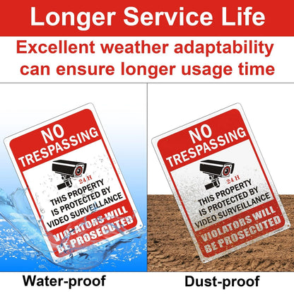 2X No Trespassing Signs 14x10 Inches Red for Private Property