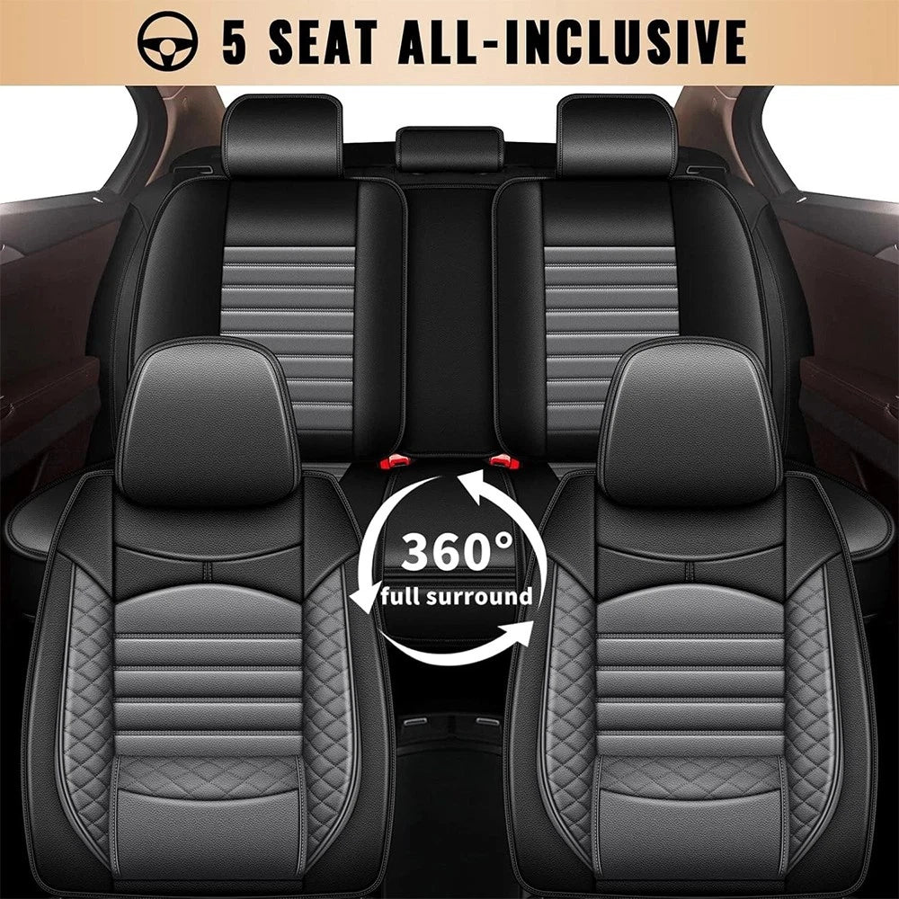 Set of 2 PU Leather Seat Covers for Ford/Toyota 5 Seats (2010–2023)
