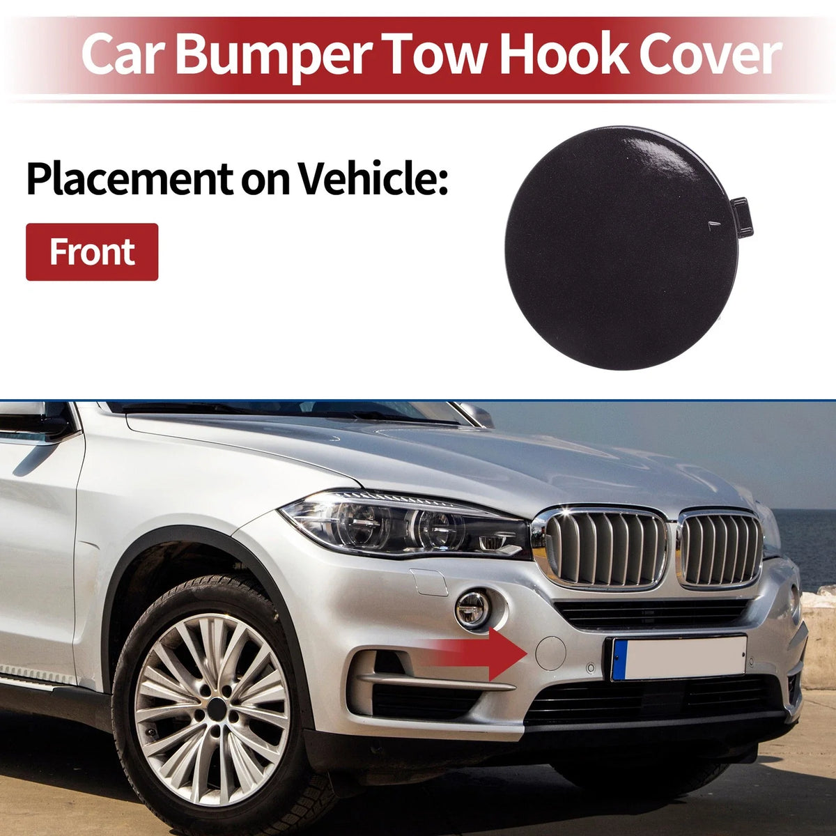 Front Car Bumper Tow Hook Cover for BMW X5 F15 (2014–2018) No. 51117378591 Brown