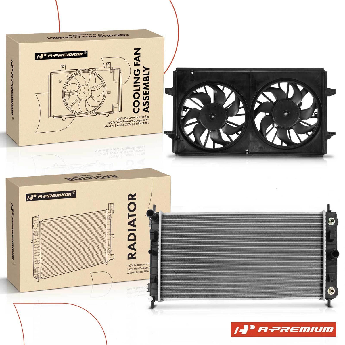 Radiator & Dual Cooling Fan Assembly for Chevy Malibu (2006–2010) FA50291C, GM3115208, FA70518